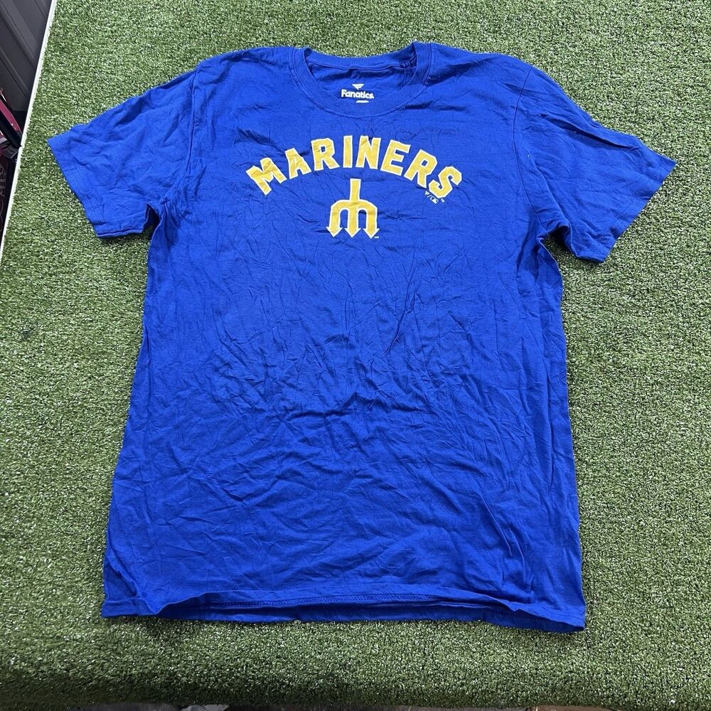 Seattle Mariners Fanatics Men's Medium Blue T-Shirt MLB Baseball NWOT